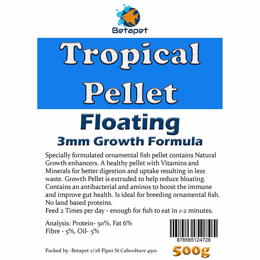 Betapet Tropical Pellet 500g (3mm Size Floating Pellet)