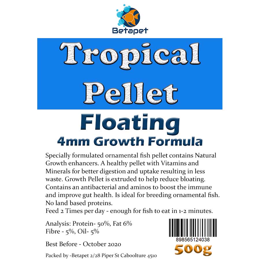 Betapet Tropical Pellet 500g (4mm Size Floating Pellet)