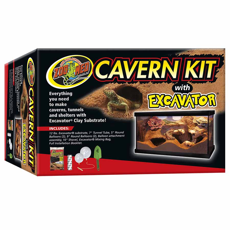 Zoo Med Cavern Kit with Excavator Clay Burrowing Substrate 12lb- 5.4kg **