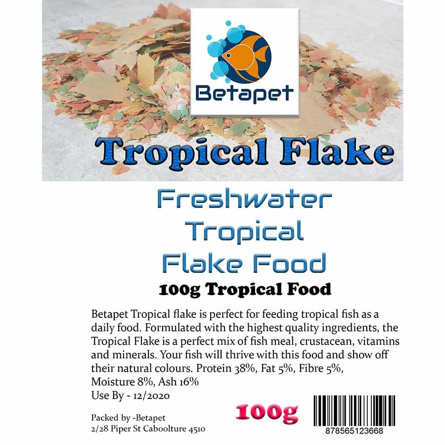 Betapet 100g Tropical Flake Fish Food