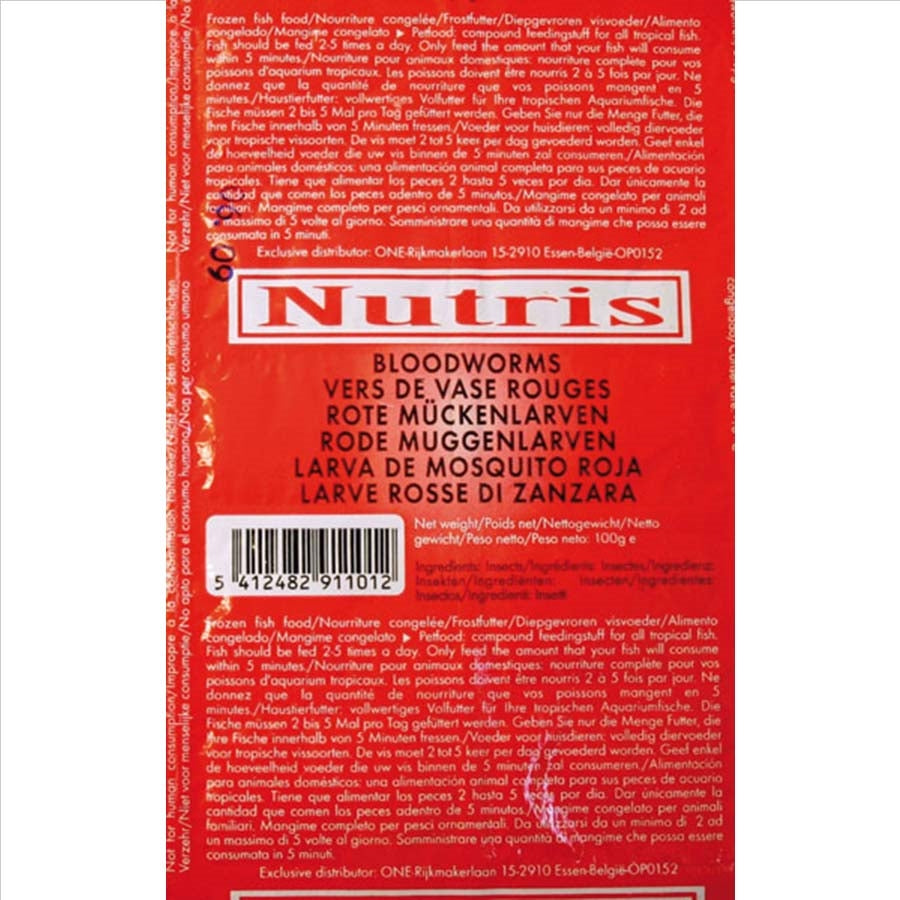 Nutris Frozen Bloodworms Blister Pack x 24 cubes
