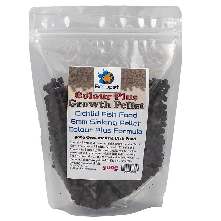 Betapet High Colour Cichlid Growth Pellet 500g (6mm Size Floating Pellet)