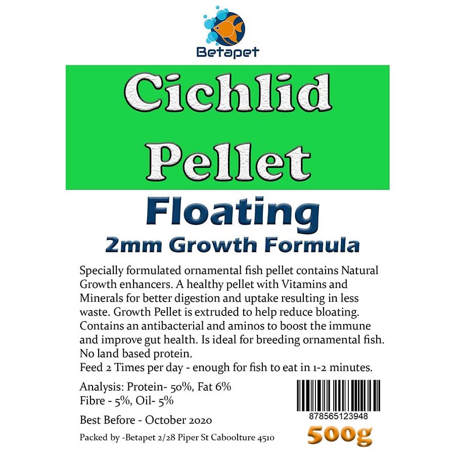 Betapet Cichlid Growth Pellet 500g (2mm Size Floating Pellet)