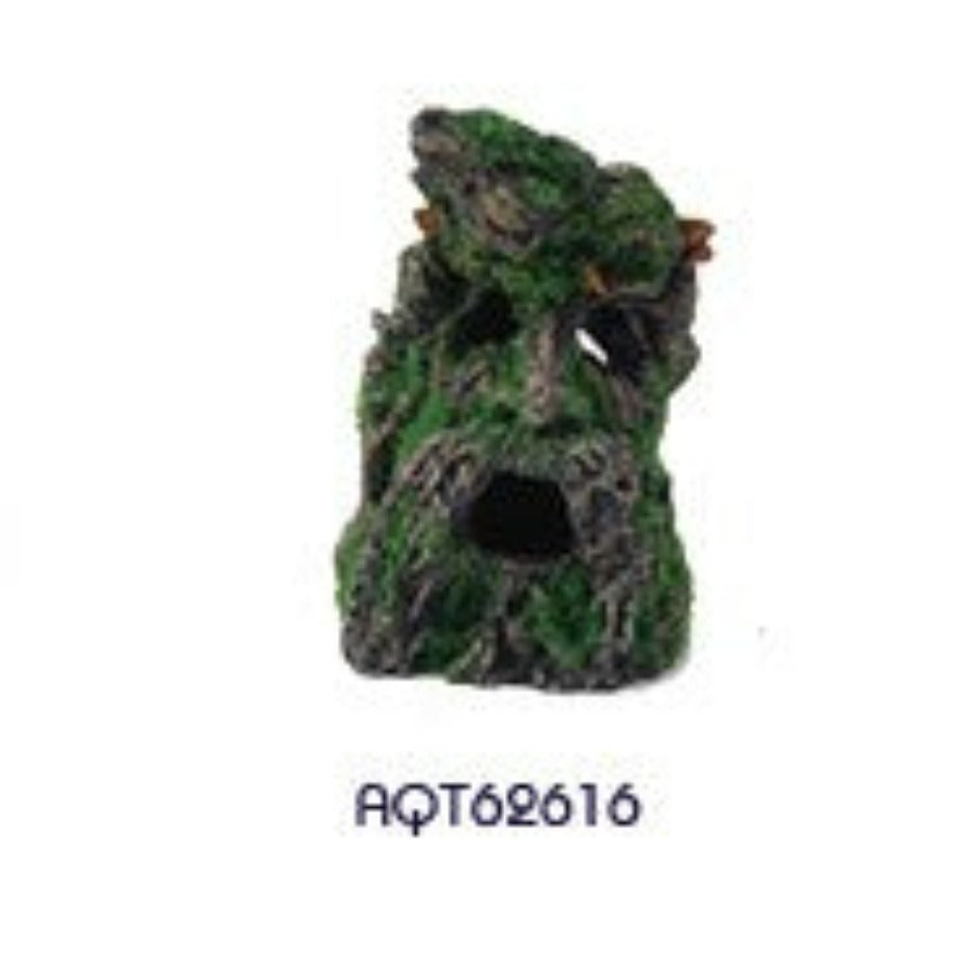 Aquatopia Tree Stump Face with Moss Ornament