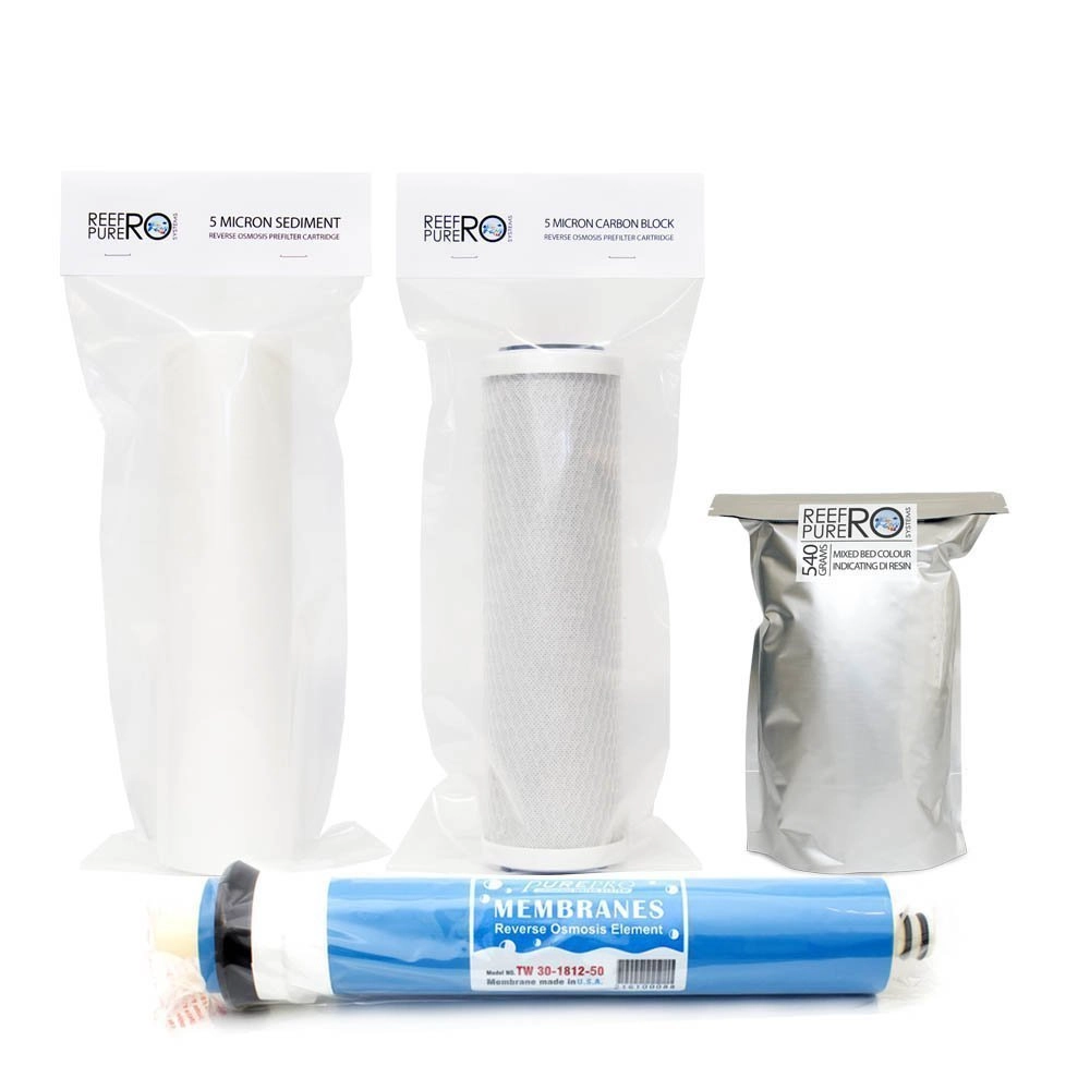 Reef Pure RO Replacement 4 Stage Service Kit for Essentials &amp; Essentials+ Units